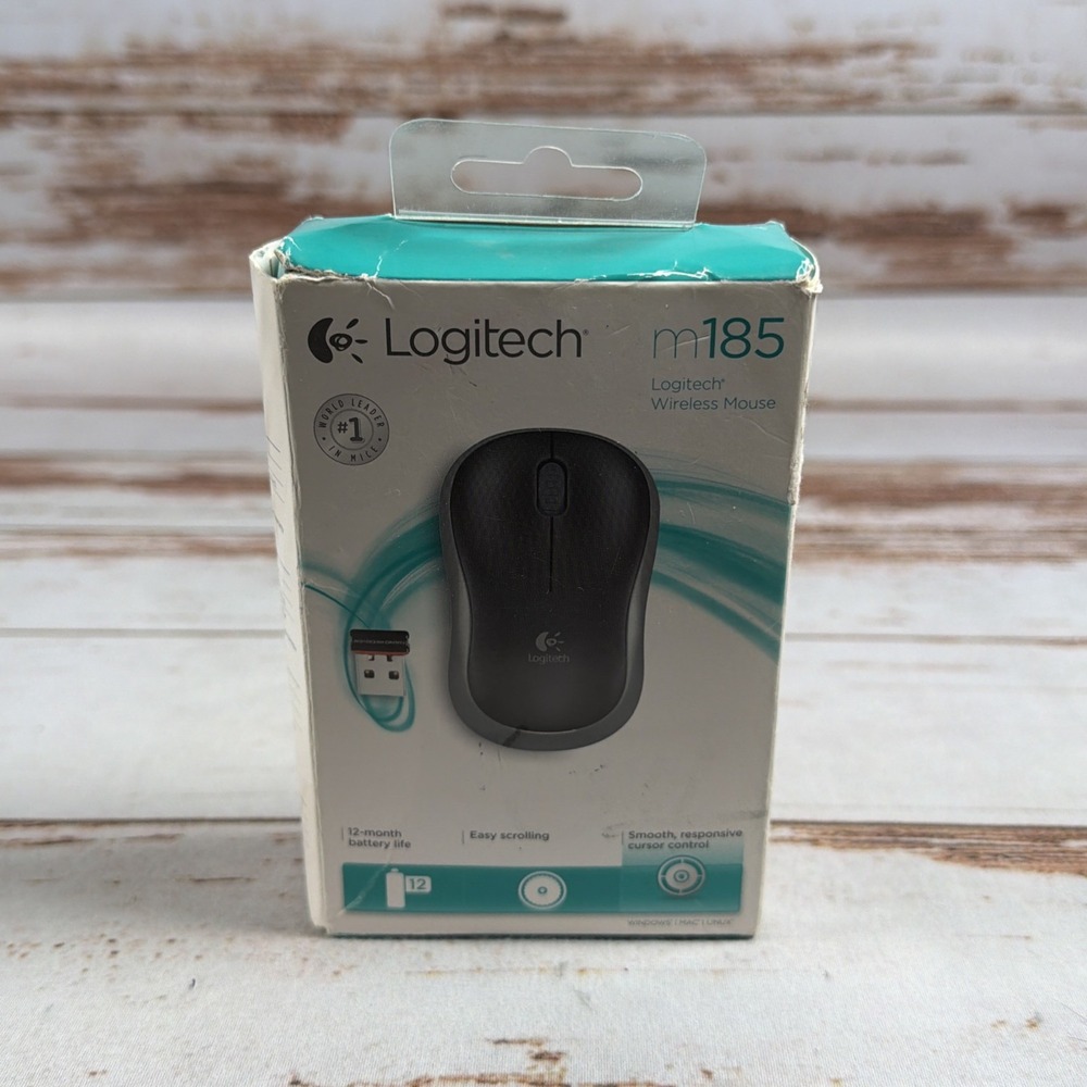 Logitech M185 Wireless Mouse Brand New Factory Sealed Damaged Box